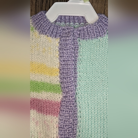 #454NWT Crochet by Sveta Handmade Baby Girl Multicolor Cardigan. Size: 12Mo - Picture 3 of 8